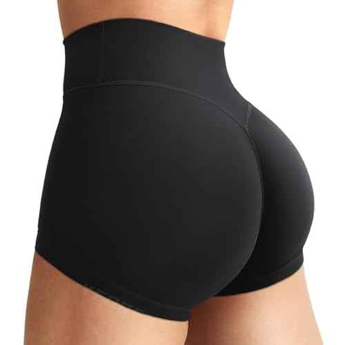 YEOREO Women's Biker Shorts 2.5" No Front Seam Elysina High Waist Hidden Scrunch Workout Gym Yoga Running Shorts