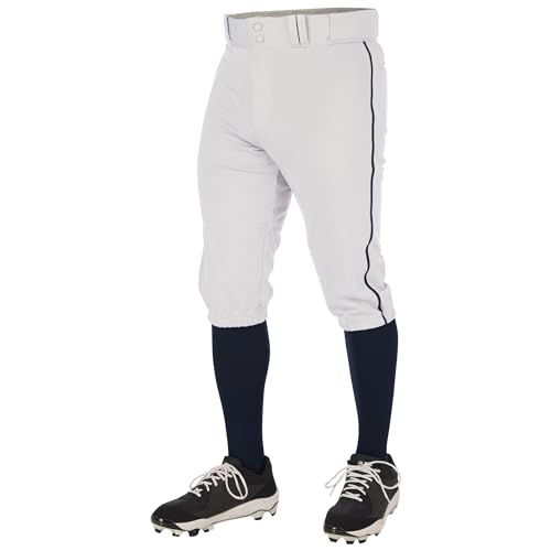 Unisex Baseball Knickers with Braid - Medium White & Navy, Triple Crown 2.0