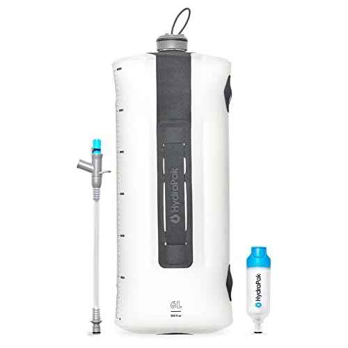 HydraPak Seeker+ - Collapsible Water Filtration & Storage (6L) - BPA & PVC Free, Hydration Reservoir Bag, Leak Proof, Lightweight