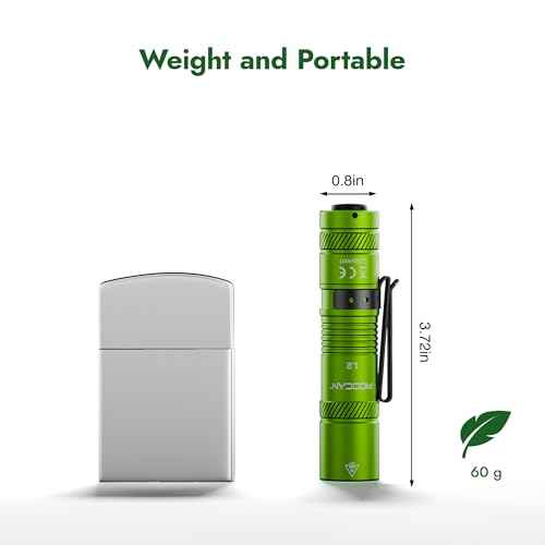 Rechargeable EDC Flashlight 1200 Lumens,AA Pocket Flashlight High Lumen with Clip, 4 Modes Super Bright Small Flashlight£¬IP6X Waterproof Handheld Flash Light for Home, Inspection,Emergency (Turquoise)