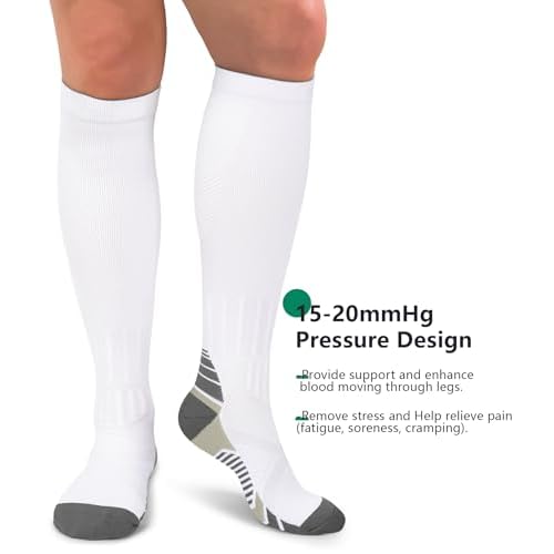 FuelMeFoot 3 Pack Copper Compression Socks - Compression Socks Women & Men Circulation - Best for Medical,Running,Athletic
