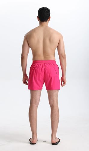 Mens Swim Trunks 5" with Mesh Lining Quick Dry Beach Shorts - Small Pink
