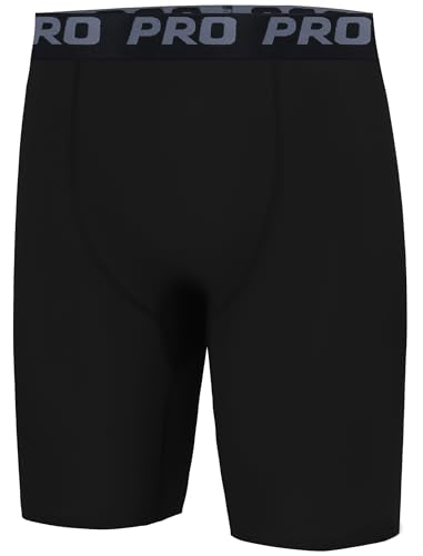 EXARUS Youth Compression Shorts with Side Pocket - No Pockets / 14 Years - Black