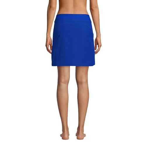 Lands' End Womens Comfort Waist Swim Skirt Swim Bottoms Skort Electric Blue Regular 14