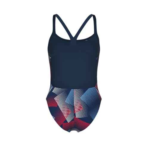 ARENA Girls' Performance Halftone Team Print Challenge Back Youth Bathing Swimsuit