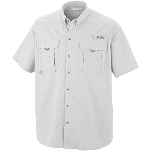 Columbia Men's Standard Bahama Ii Short Sleeve Shirt, White-Legacy, Large