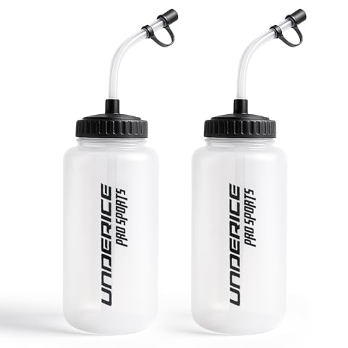 2-Pack Sports Water Bottles 1L BPA-Free Hydration Bottles with Long Straw