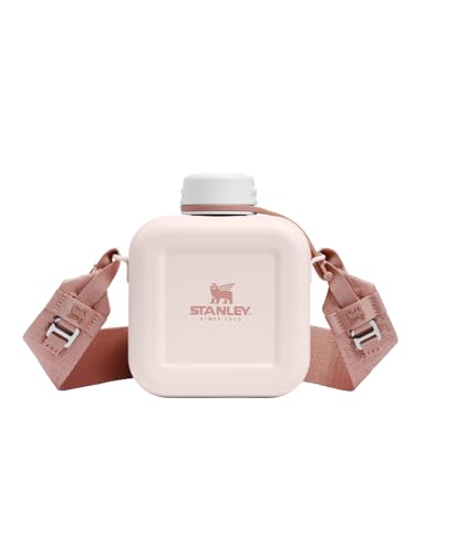 Next x Nature 25 oz Recycled Stainless Steel Canteen with Adjustable Strap - Rose Quartz