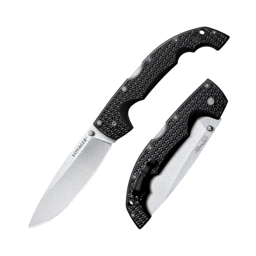 Cold Steel XL Voyager Drop Point Folding Knife - 5.5" AUS10A Blade, Tactical 6.75" Handle