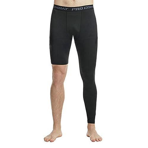Men's Basketball Compression Leggings - Large Black Athletic Base Layer