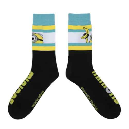 Bioworld Minions Adult Crew Socks 5-Pack - Mischievous Fun For Your Feet!