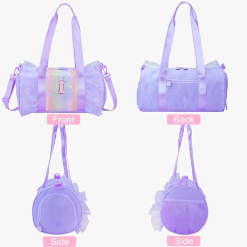 Kids Dance Bag with Monogram - Lightweight Water-Resistant School Backpack for Girls 3-6 Years