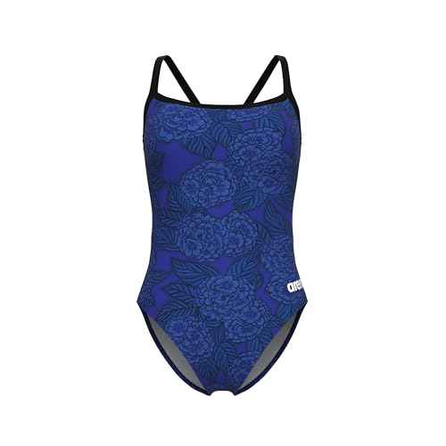 ARENA Girls Performance Hydrangea Bouquet Team Print Challenge Back Bathing Suit