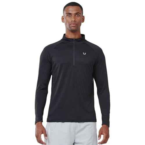 NORTHYARD Quarter Zip Pullover Men Running Shirt Long Sleeve Moisture Wicking Quick Dry Athletic Workout Shirts