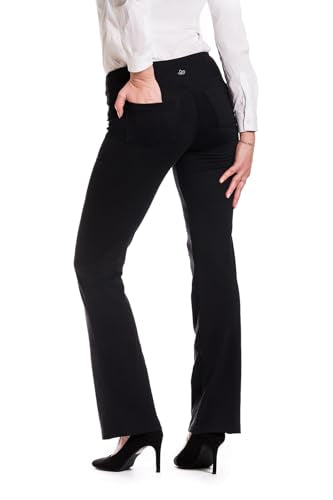 Yogipace Women's Bootcut Yoga Dress Pants - 33-Inch Inseam, Black, Medium