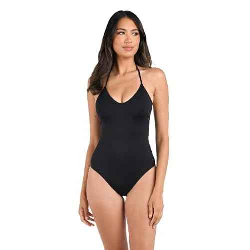 La Blanca Women's One Piece Swimsuit Scoop Front Tummy Control Island Goddess Bathing Suit