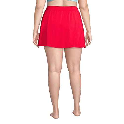 Lands' End Womens Chlorine Resistant Swim Skirt Swim Bottoms Control Compass Red Plus 24w