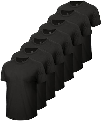Men's 7 Pack Athletic Workout T-Shirts - Large, Quick Dry, Short Sleeve, Gym Activewear