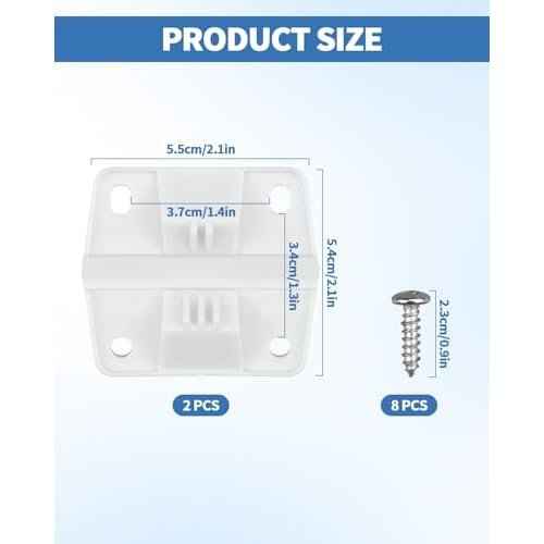 2 Set Cooler Plastic Hinges with Screws Set, Cooler Hinges Replacement Parts, Compatible with Coleman Camping Coolers Hinges with 8 Pcs Screws