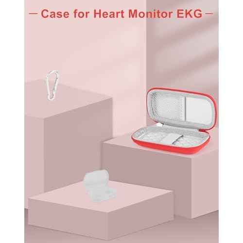 Heart Rate Monitor Case KardiaMobile EKG Monitor 1L 6L, Portable Hard EVA Kardia Mobile Case with Climbing Clip, Protective KardiaMobile EKG Organizer