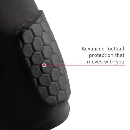McDavid Men's Compression Shorts w/HEX Pads Dual-Density Tights w/Hip, Tailbone, Thigh Padding for w/Cup Pocket, Football