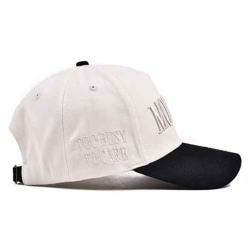 Vintage Two-Tone Women's Baseball Cap, Mommin Trucker Hat for Women&Men, Adjustable Baseball Cap,Mom Ponytail Embroidered Cap