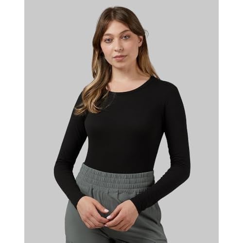 32 Degrees Heat Women's Lightweight Crew Base Layer Top | Form Fitting | Long Sleeve | 4-Way Stretch | Thermal