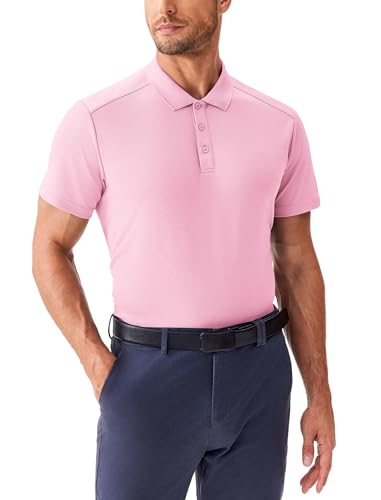 Men's Short Sleeve Golf Polo Shirt - Quick Dry Slim Fit