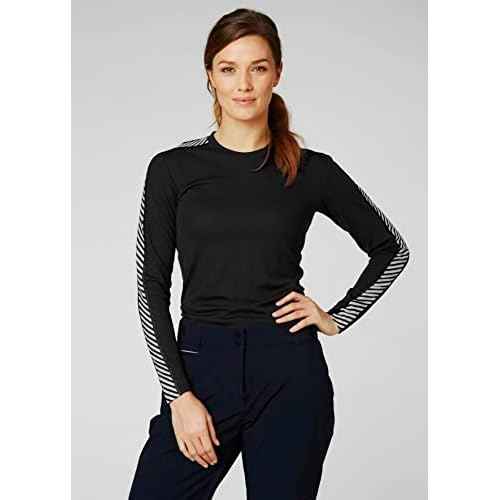 Helly-Hansen LIFA CreBaselayer for Women ? Ensures Warmth Insulation, Dryness & Comfort with Advanced LIFA Technology, 990 Black - XS