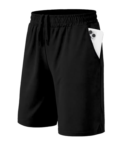 Kids Athletic Shorts with Pockets - Youth Quick Dry Sports Shorts, X-Small, Black