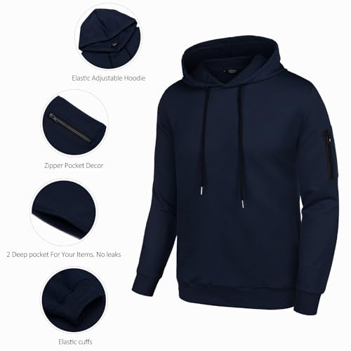 Men's Navy Blue Medium Tracksuit 2 Piece Hooded Athletic Jogging Set