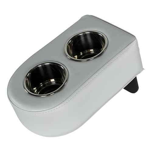 Lippert Sunset Collection Pontoon Cup Holders, Portable, Durable Marine Grade Construction, Holds Two Beverages, Durable Vinyl, Stainless Steel,13.5" L x 6.5" W x 5.5" H - 2024049110
