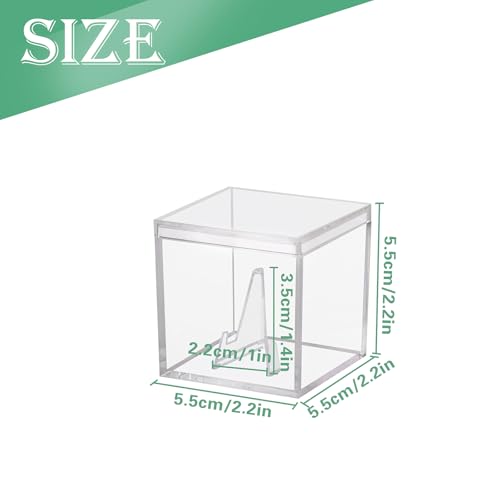 Transparent 8-Piece Championship Ring Display Cases Set with Stand, 2.17 Inch