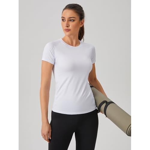 TAISIM Women's Quick Dry Workout T-Shirts Moisture Wicking Athletic Top for Gym,Yoga, Running