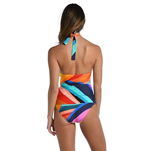 La Blanca Women's V-Neck Halter Tankini Swimsuit Top