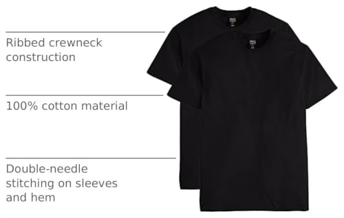 Men's Black Large Cotton T-Shirt Pack of 2 - Comfortable, Breathable, Versatile