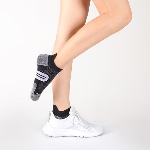 Women's Ankle Compression Socks with Arch Support - Athletic Low Cut Running Socks - 5 Pairs