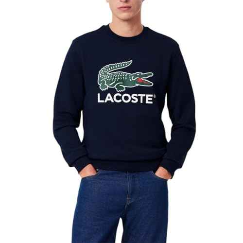 Lacoste mens Core Collection Classic Fit Branding Crew Neck Sweatshirt