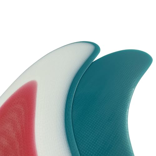 UPSURF Twin Surfboard Fins Set with Single Tabs - Solid Fiberglass MR Size