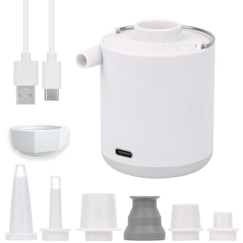 Mini Portable Air Pump with Lantern & 6 Nozzles for Inflatable Pool Floats Air Mattress