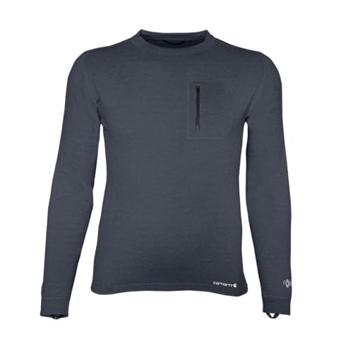 Carhartt Men's MBL110 Base Force¢ç Heavyweight Base Layer Crew - Large Tall - Navy Heather