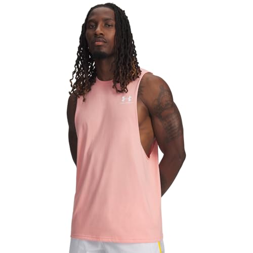 Men's Cut-Off T-Shirt - Sportstyle Left Chest Logo - Posh Pink Medium