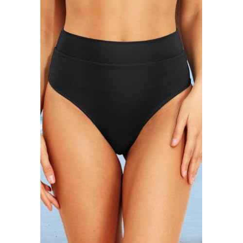 Tempt Me Women High Waisted Cheeky Bikini Bottoms Tummy Control Scrunch Butt Swim Bottom Only