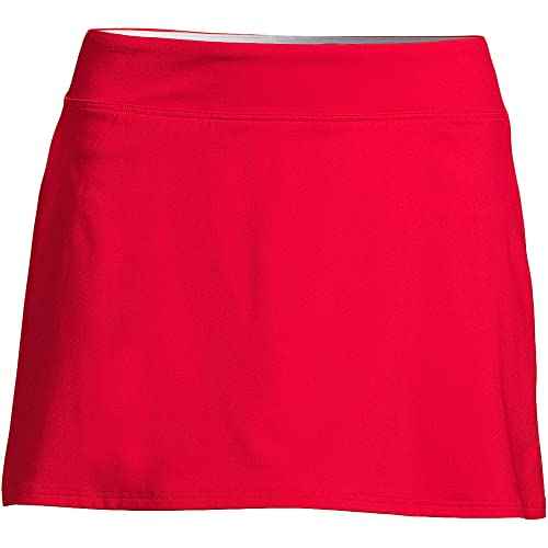 Lands' End Womens Chlorine Resistant Swim Skirt Swim Bottoms Control Compass Red Plus 24w