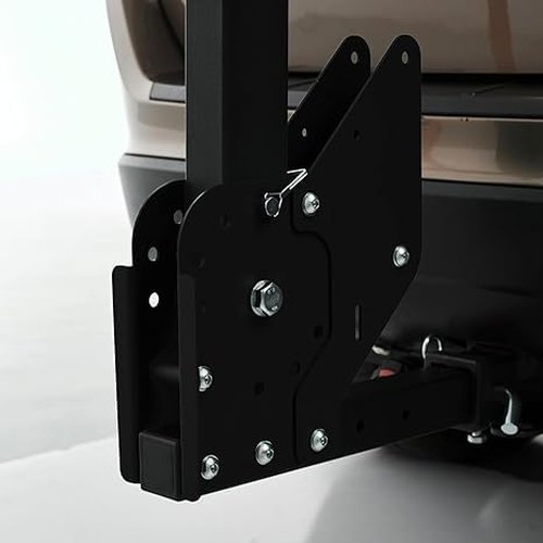 JB Racks 4-Bike Vertical Hitch Bike Rack with Free Slow Fold Strut for Vehicles with 2-Inch Class III Hitch, Easy-Load Design, Black