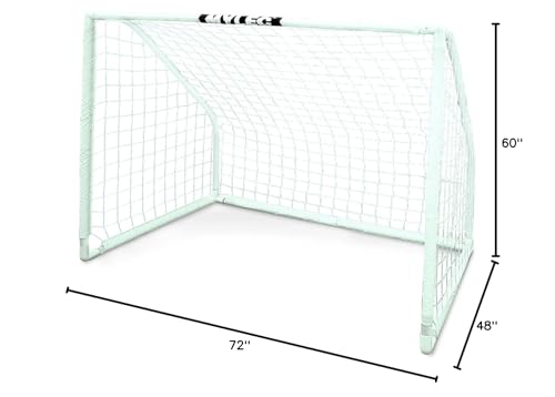 MyLec Deluxe Street Goal for Outdoor Sports, Easy Assembly, Nylon Net, Portable, Foldable Net, Sleeve Netting System, Perfect Hockey Training Gifts, Plastic PVC Tubing (White, 4 Pounds)
