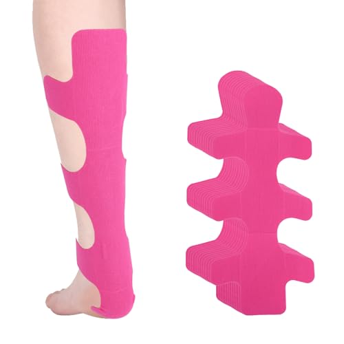 Pink Precut Kinesiology Tape for Achilles Tendon Support - 12 Pack