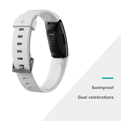 Fitbit Inspire HR Heart Rate and Fitness Tracker With S and L Bands, White, One Size, 1 Count