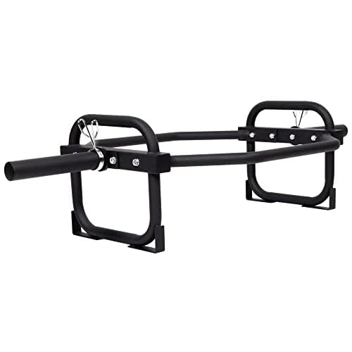 Fitvids Olympic 2-Inch Hex Weight Lifting Trap Bar for Strength Training, 500-Pound Capacity, Safety Clips, Home Gym for Shoulder Presses, Shrugs, Back Rows, Weightlifting