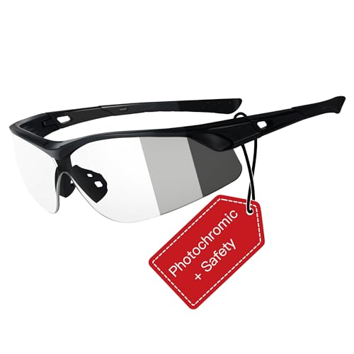 Anti-Fog Photochromic Shooting Safety Glasses with Scratch Resistance - Black, P029bk Not